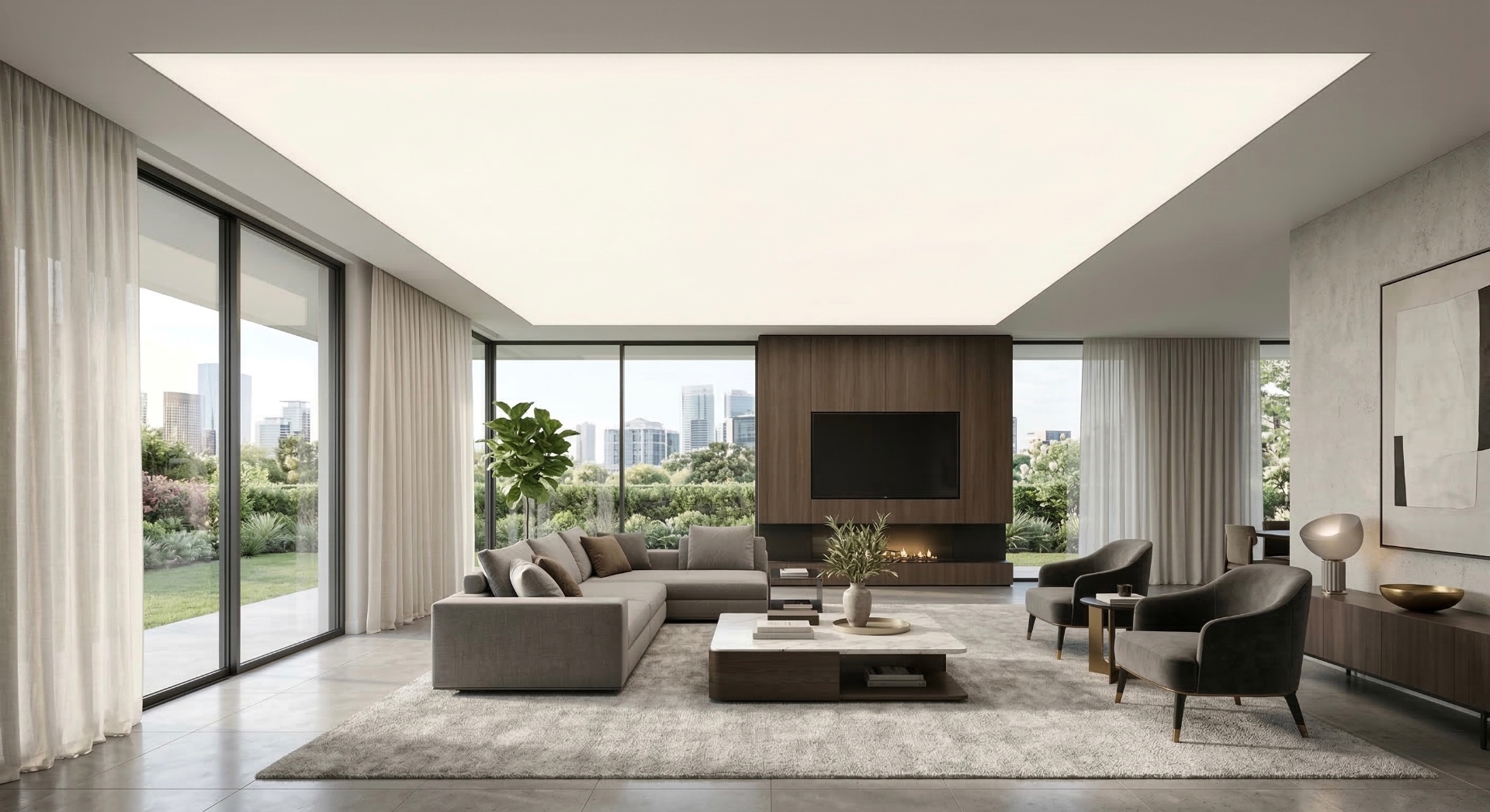 Backlit Luminous Ceilings — modern stretch ceiling design example